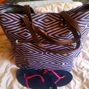 Tote Bag, small clutch/cosmetic Bag, Flip Flop San